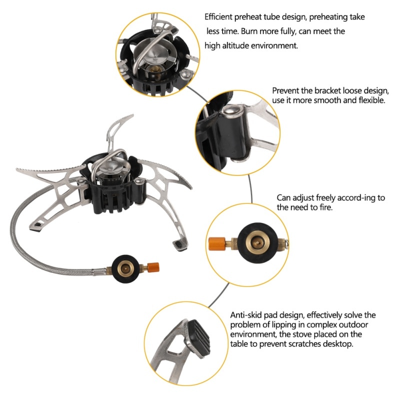 3 pcs/set Powerful Multi-fuel Camping Stove Outdoor Propane Oil&Gas Stove Furnace Cooking Picnic Hiking