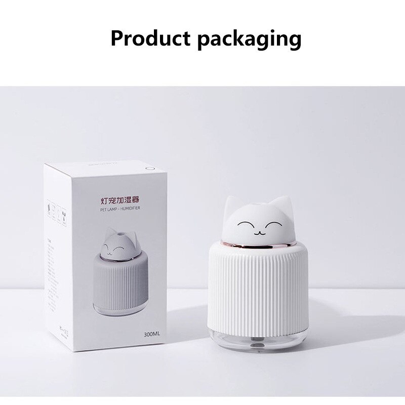 Eloole 300ml usb mini kattenbeer luchtbevochtiger ultrasone aroma-olie diffuser led-licht mistmaker luchtbevochtigers voor thuis en in de auto