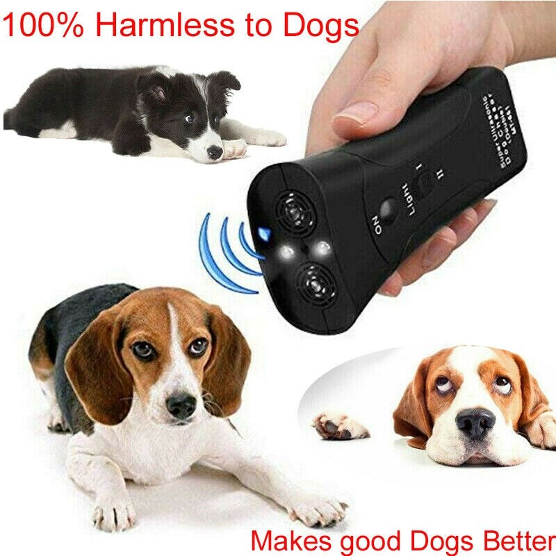 Huisdier Anti Hond Blaffen Huisdier Trainer Led Licht Ultrasone Zachte Chase Training Dubbele Kop Trompet