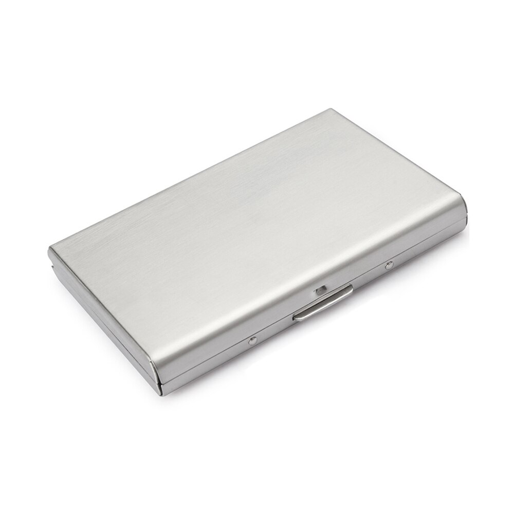 1 PC Stainless Steel Credit Card Holder Slim Blocking Wallet Case Business Card Protection Holder Case: Silver