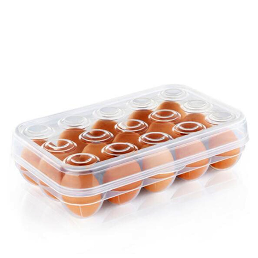 Plastic Ei Houder Voor Koelkast, 15 Eieren, Ei Lade Container Met Cover Keuken Opbergdoos Eieren Dispenser, transparante