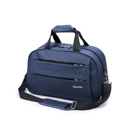 Large Capacity Men travel bag Nylon waterproof travel luggage bag outdoor shoulder Duffle bag leisure sports package: Blue-L