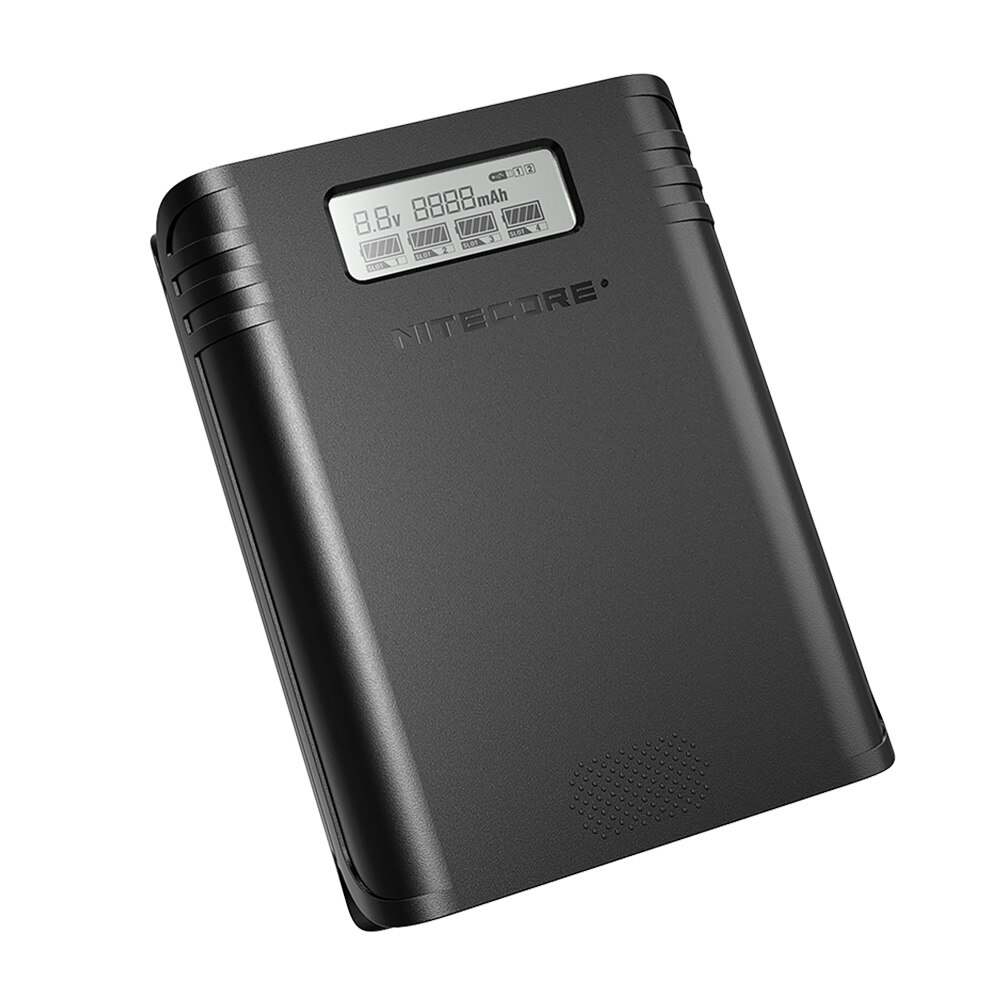 NITECORE-chargeur de batterie à quatre fentes F4 18650 Li IMR, adaptateur d'alimentation Flexible, chargeur batterie externe USB, écran LCD, Portable de voyage, nouveauté