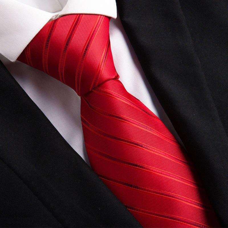 Corbata clásica de 8 cm para hombre a rayas para ceremonia de boda y cita, corbatas formales de de seda sintética con caja de: Color 13