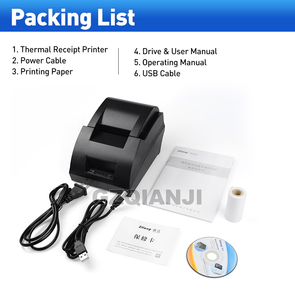 58mm thermal USB Bluetooth 2 inch receipt Bill printer 58mm usb thermal printer usb pos system for supermarket