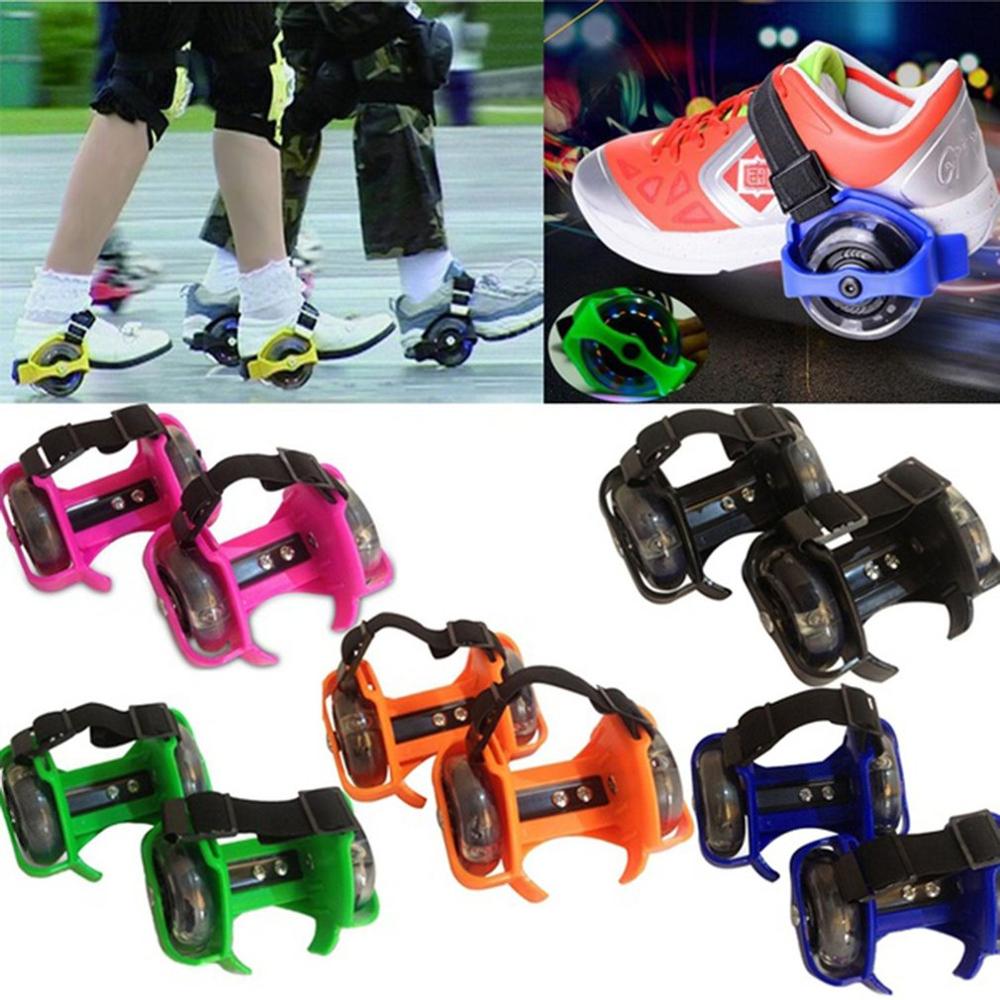 Børne rullesko rulleskøjter mænd og kvinder enkelthjulede børnesko heelys hjul børnesko 6 farver