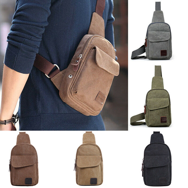 Unisex canvas heuptas heren reistas borsttas casual crossbody tassen outdoor canvas satchel schoudertas