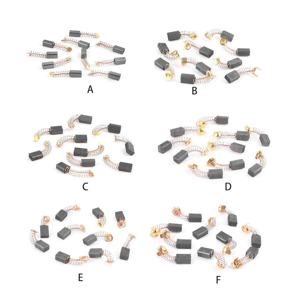 10 pièces/ensemble outil électrique brosse en carbone marteau électrique meuleuse d'angle Graphite brosse remplacement diverses tailles