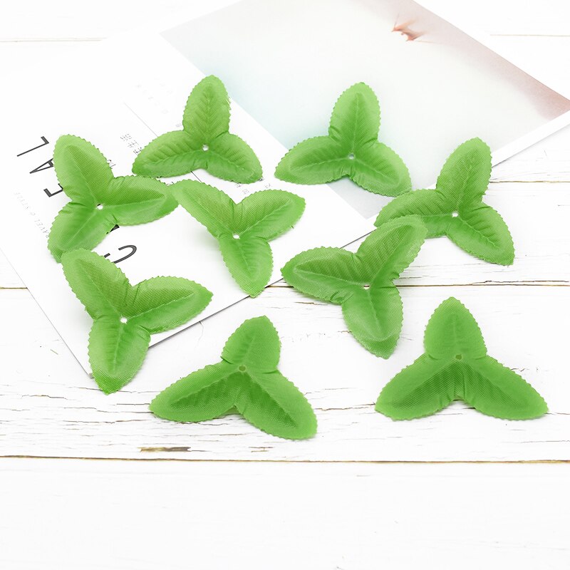 100Pcs Kunstmatige Plant Zijde Groen Blad Nep Bladeren Voor Thuis Bruiloft Handwerken Kerst Garland Decoraties Diy Box Deco: style 1