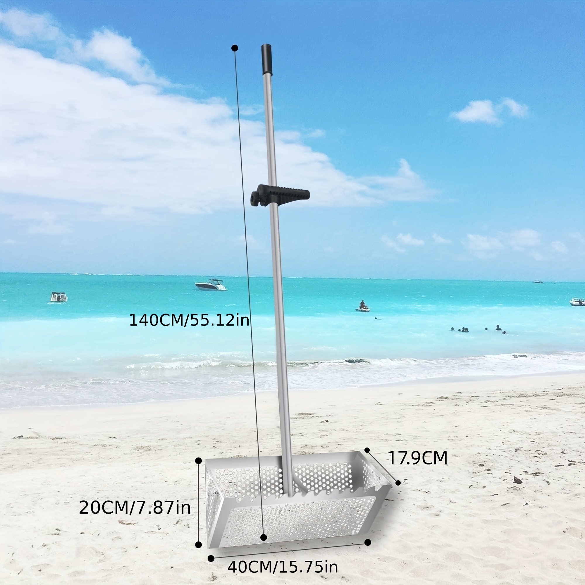 Strandspade och sandskopa metallspade för trädgårdsskötsel jordbruk camping fältaktiviteter korrosionsskyddande grävverktyg tillbehör