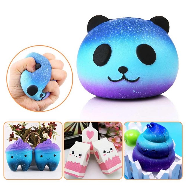 Anti-stress Carino Squishy Lento Aumento Squishes Panda Pesca Scatola di Latte Gatto Hamburger Patatine Fritte Squishi Poo Dente DELL'UNITÀ di elaborazione Squishy giocattoli Cordino