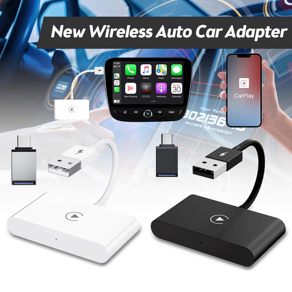 Trådløs biladapter, apple trådløs carplay-dongle, plug play wifi online oppdatering trådløs carplay-adapter for iphone