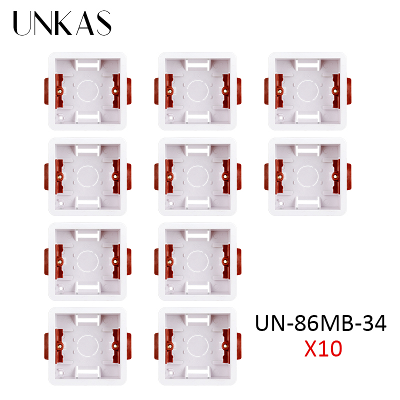 UNKAS Dry Lining Box For Gypsum Board / Drywall / Plasterboad 34mm Depth Wall Switch Socket 86mm / 146mm / 172mm Cassette: 10 Unit 86MB-34