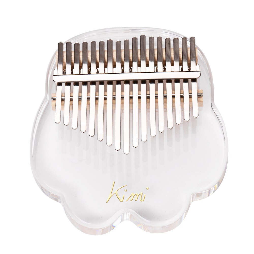 17-Key Kalimba Thumb Piano Transparent Acrylic Material with Carry Bag Musical Note Stickers Tuning Cleaning Cloth Musical