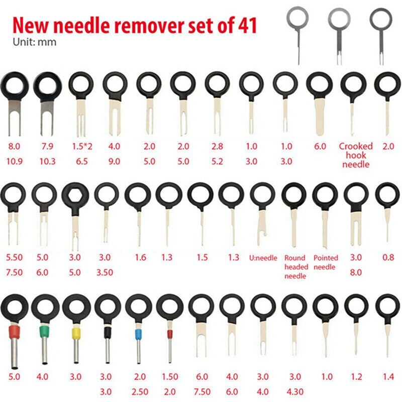 41Pcs Car Terminal Removal Tool Wire Plug Connector Extractor Puller Release Pin Extractor Kit For Car Plug Repair Tool