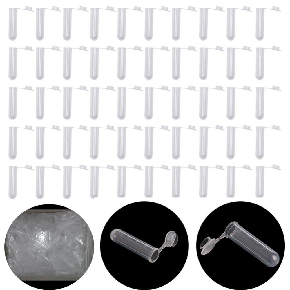 50Pcs 5ml Plastic Transparent Test Centrifuge Tube Bayonet Vial Sample Laboratory Container Laboratory Supplies