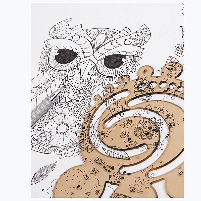 Radius ruler Surveying And Mapping Drawing Tools Foot Ten Kinds Of Style Multipurpose Template Ruler