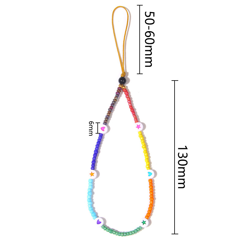 Heishi – bracelet de téléphone portable tendance, perles d'argile perlées, chaîne de téléphone, amour sourire fleur téléphone bijoux pour femmes Anti-perte: NO.4 Heart