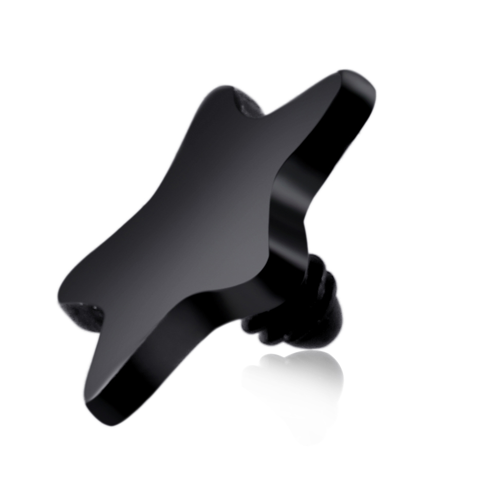 1 pieza G23 Piercing de titanio Micro Dermal CZ gema Micro ancla dérmica cristal Top Piercings dérmicos Piercing de superficie 14G joyería del cuerpo: Pistola negra plateada