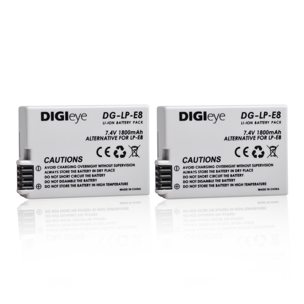 2X LP-E8 LPE8 Battery + LCD Dual Charger With Type C Port for Canon Rebel T3i T2i T4i T5i EOS 600D 550D 650D 700D Kiss X5 X4 X6: 2 battery