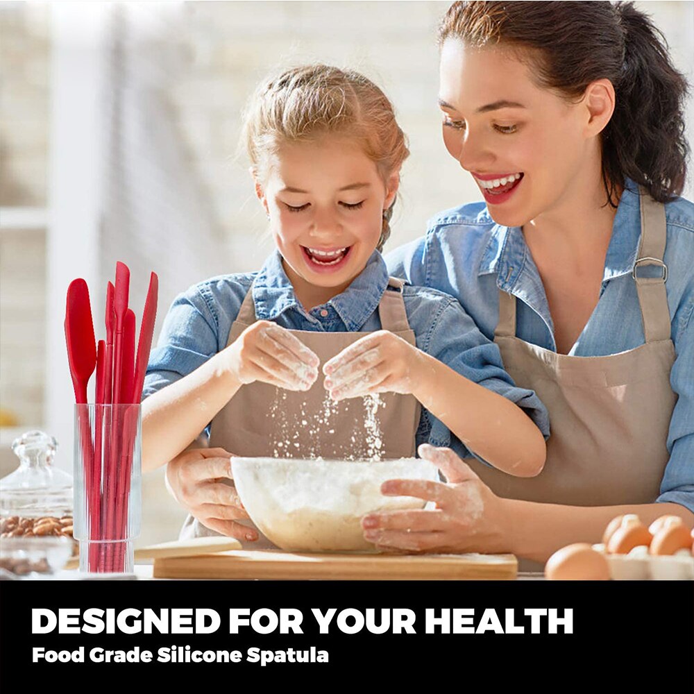 Kitchen Spatula Set BPA Free Silicone Scrapers Spoon Non-Stick Silica Cake BBQ Heat Resistant Cooking Utensils Baking Tools