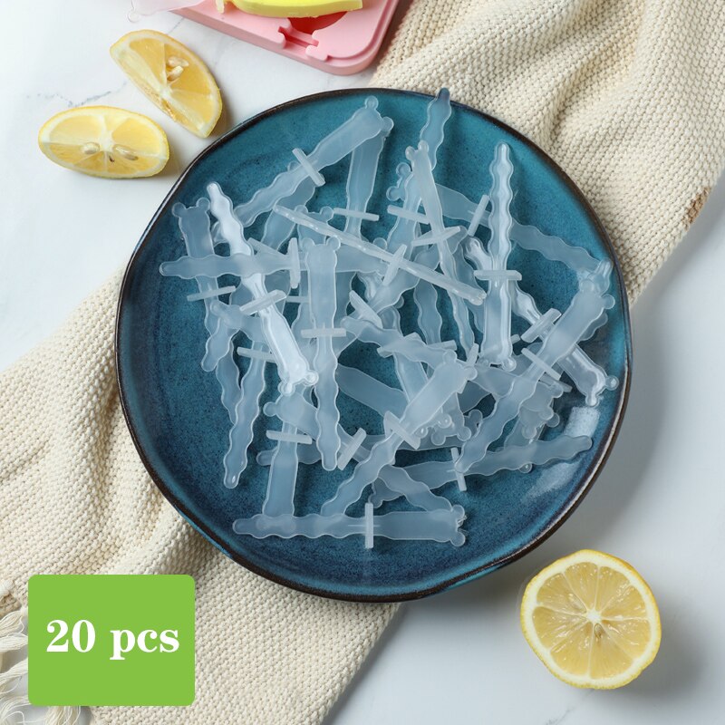 Siliconen ijsvorm van voedingskwaliteit, ijsblokjesmachine, siliconen mal, ijsvorm, ijslollyvorm, keukenaccessoires: 20 ijsstokjes