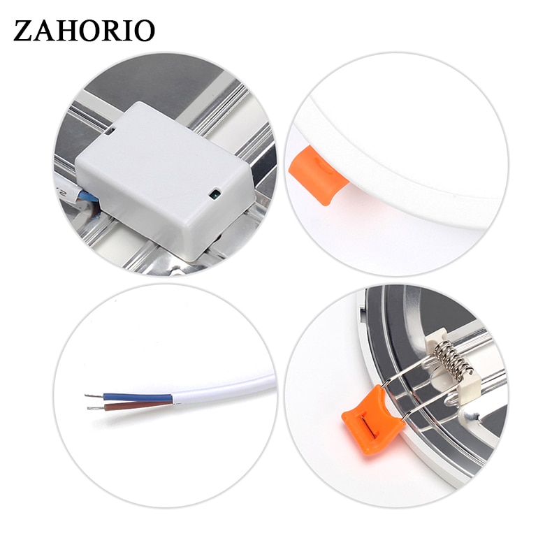 Ac 85-265v ultradunne ronde vierkante led-paneellampen 6w 8w 15w 20w aluminium plafond inbouwspots open gat verstelbare lamp