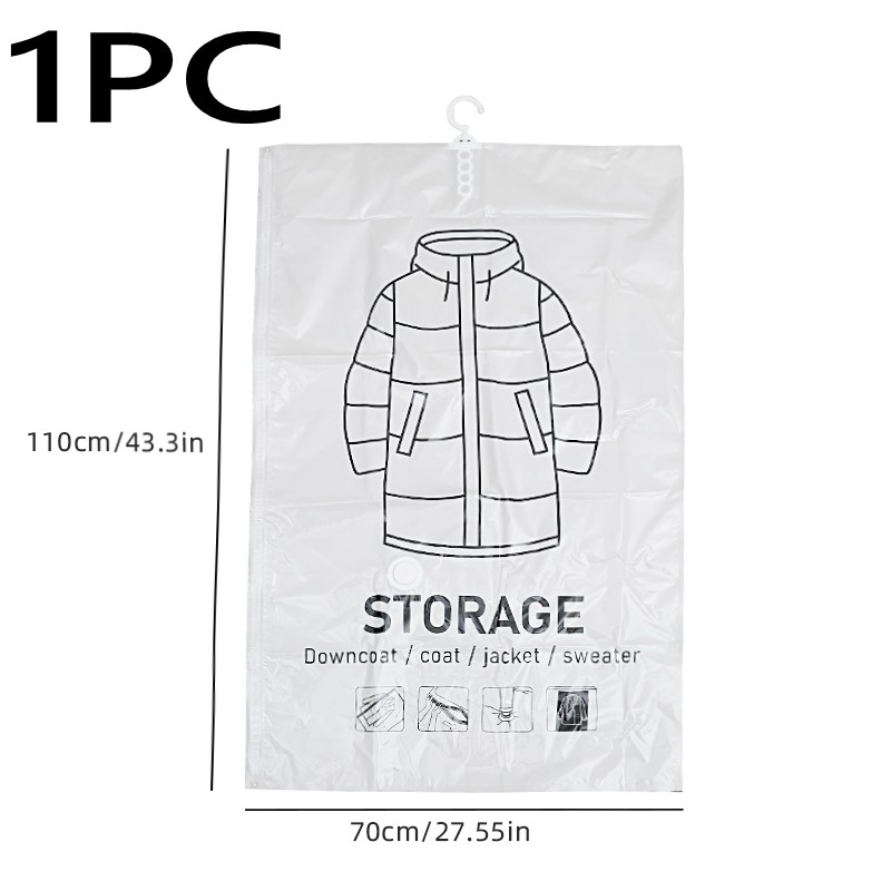 Hanging Vacuum Storage Bags, Hanging Space Saver Bags, Hanging Storage Bags for Clothes, Vacuum Sealed for Suits, Dress, Jacket: grey