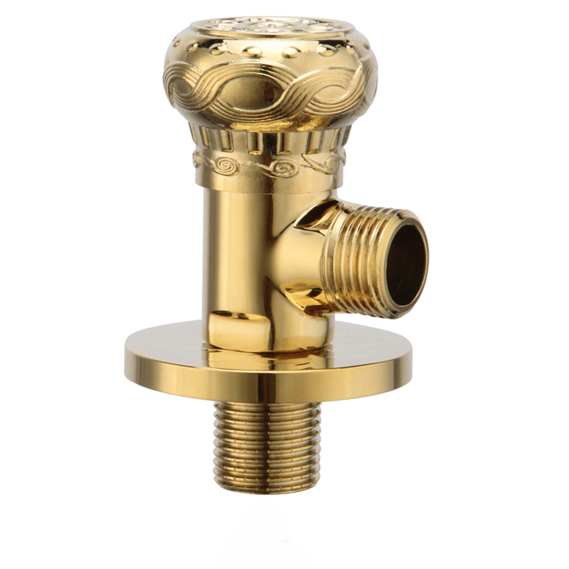 Kraan Vervangende Onderdelen 1/2 &quot;x 1/2&quot; Luxe Gouden Messing Badkamer Hoekstopkraan Beluchtingskraan Wc Vullen Driehoek Kleppen JF-862K