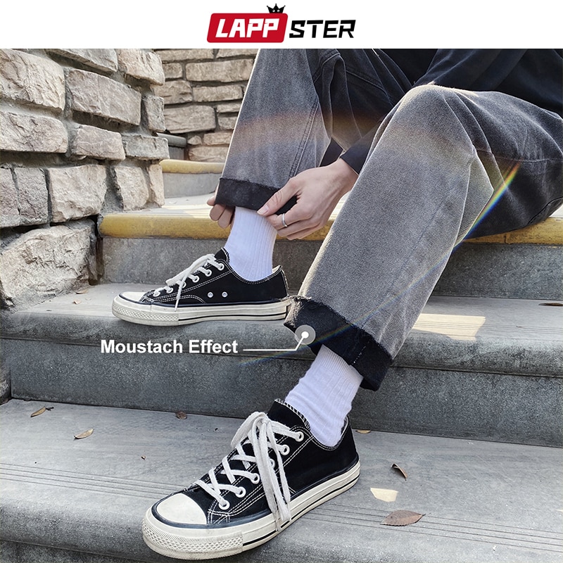 LAPPSTER Men Gradient Color Blue Jeans Pants Mens Japanese Streetwear Denim Pants Male Patchwork Fashions Harem Pants 5XL