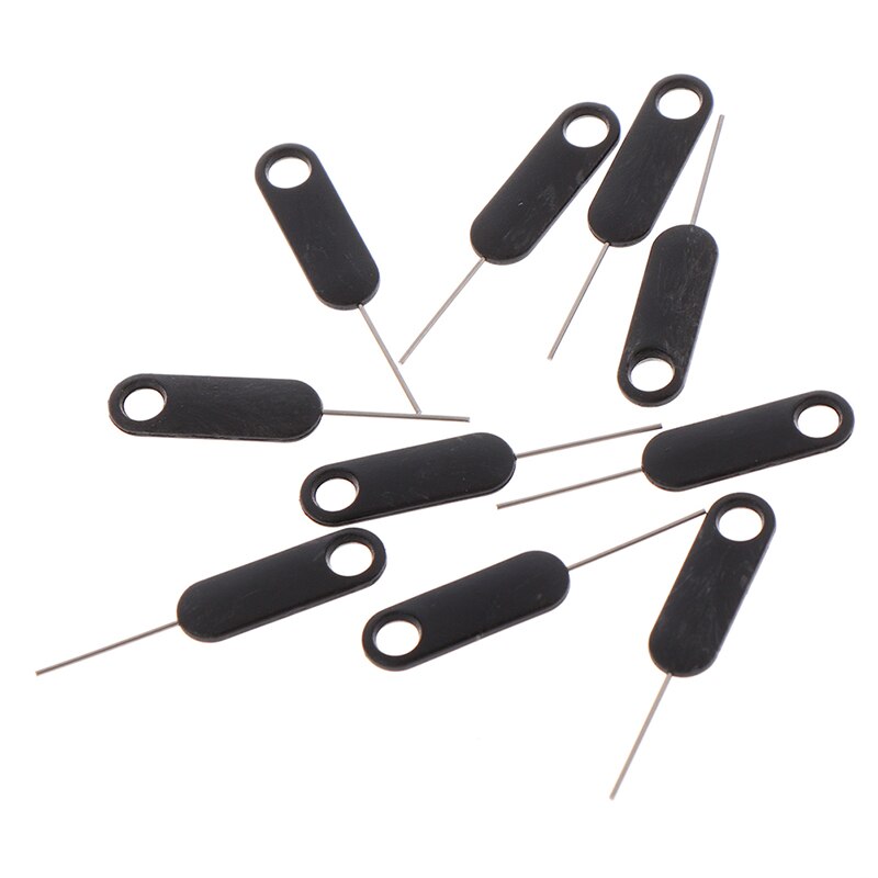 10Pcs Universele Sim Kaart Lade Pin Uitwerpen Verwijderen Naald Opener Ejector Voor Smartphones Tabletten Zwart