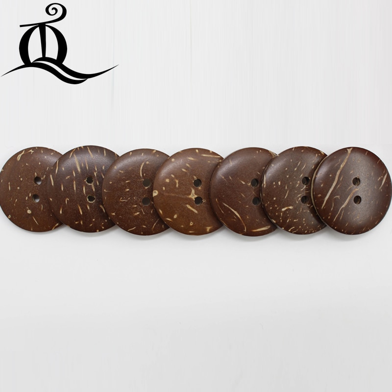high quantity 50pcs 10mm-25mm 2-Holes DIY round Coconut shell Buttons Wood Button for Clothing scrapbooking sewing accessories