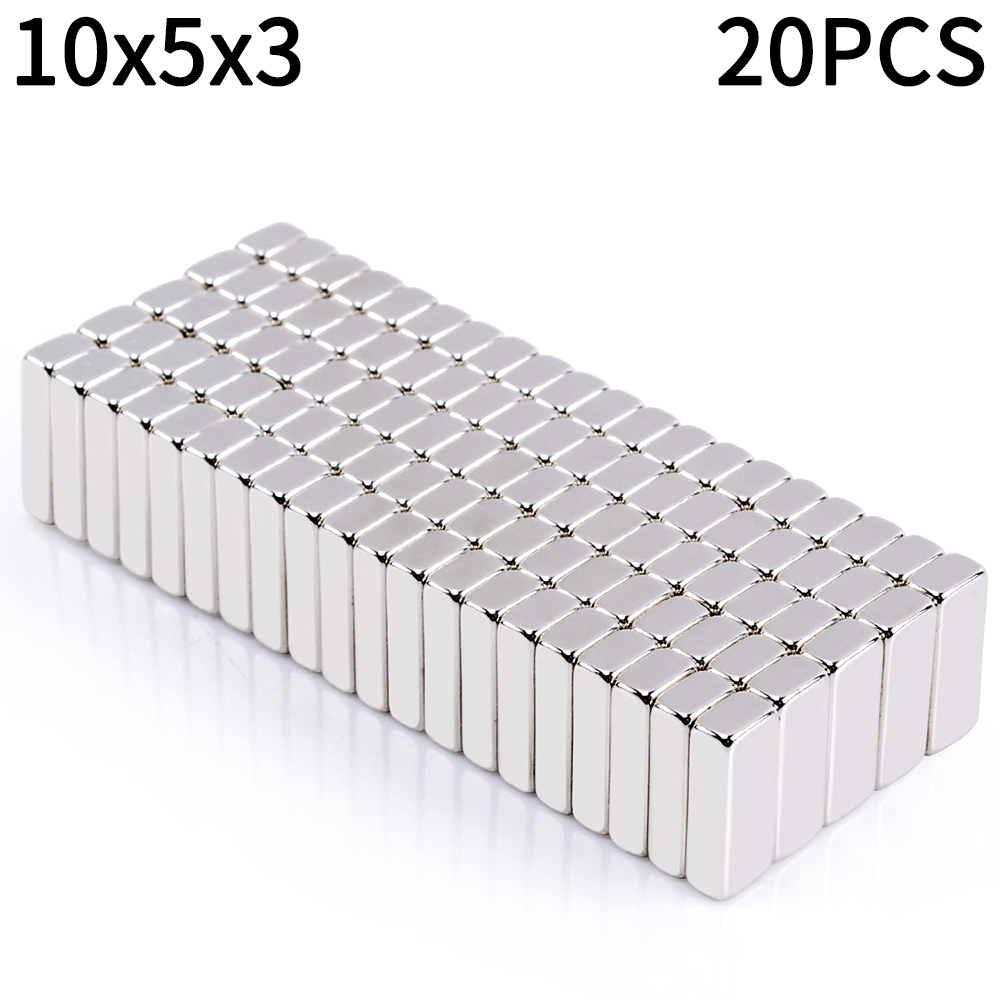 20-100 Stuks Super Sterke Neodymium Imanes 10/15/20mm X 5/10mm X 3mm N35 NdFeB Blok Imanes Vierkante Magneten Koelkast Stickers: Goud