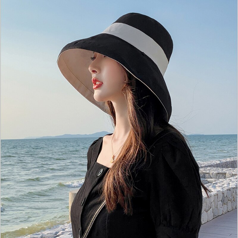 ¡Novedad de ! Sombreros de pescador de ala ancha de tela francesa, sombreros de pescador de verano para mujer, sombrero de cubo para viajes al aire libre plegable, sombreros de playa Anti-UV