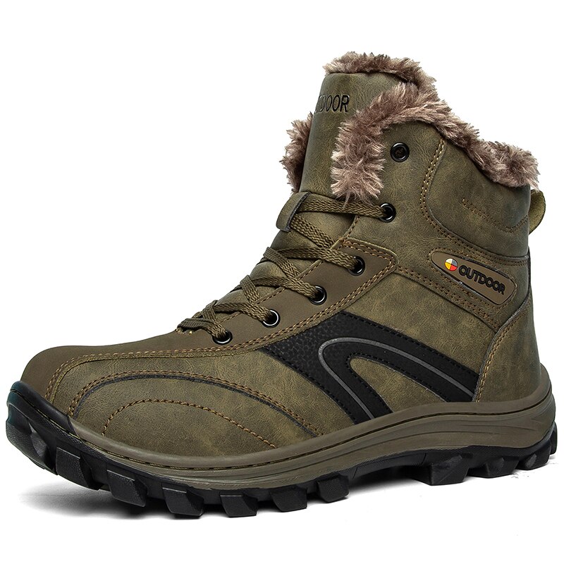 Sneakers Mannen Schoenen Met Bont Warm Houden Lederen Timber Land Werk Laarzen Mens Voet Outdoor Waterdichte Mannelijke Wandelschoenen