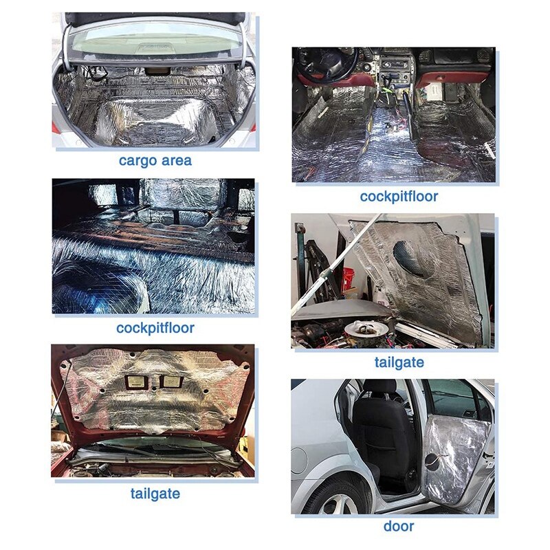 Heat Sound Deadening Insulation Mat Deadener Pad Car Auto Exhaust Muffler Hood Door 40X24Inch