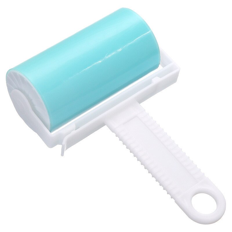 Washable Clothes Hair Sticky Roller Reusable Portable Home Clean Pet Hair Remover Sticky Roller Carpet Bed Sofa Dust Collector: Blue without cover