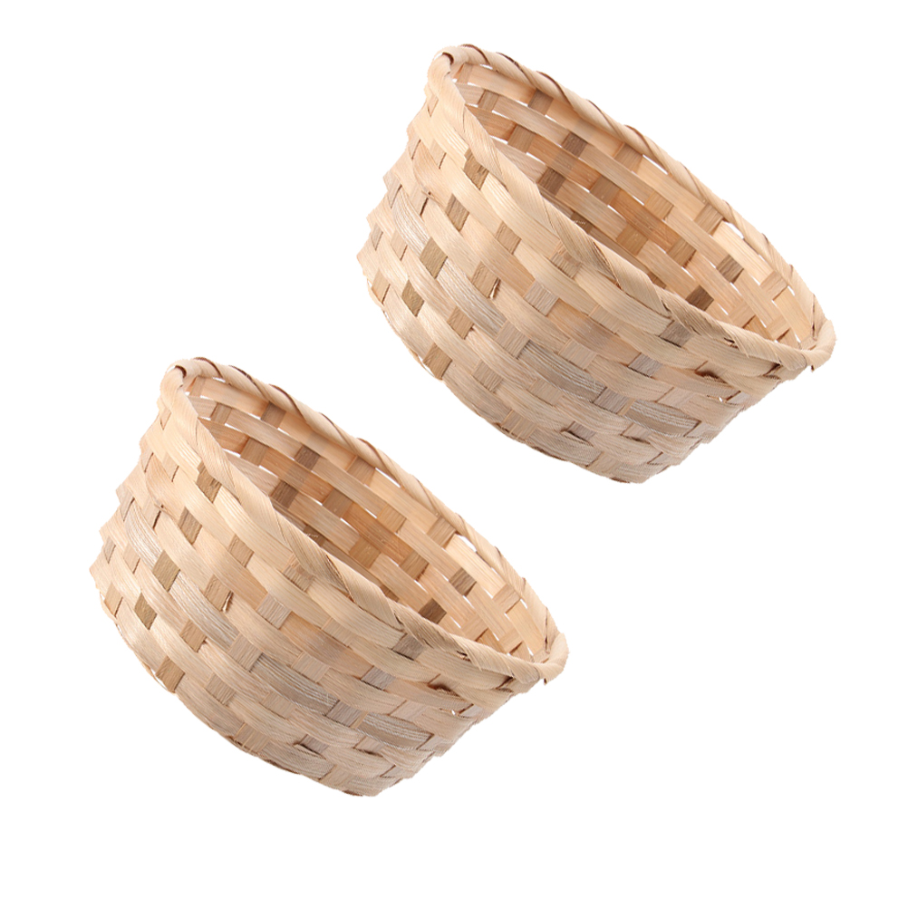 2pcs Hand Woven Basket Desktop Storage Basket Easter Egg Storage Baskets