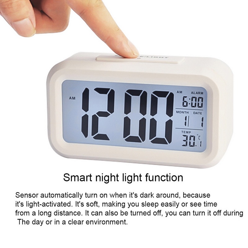 Reloj Digital LED de sobremesa para niños, reloj de mesa con pantalla grande y calendario para el hogar y la Oficina