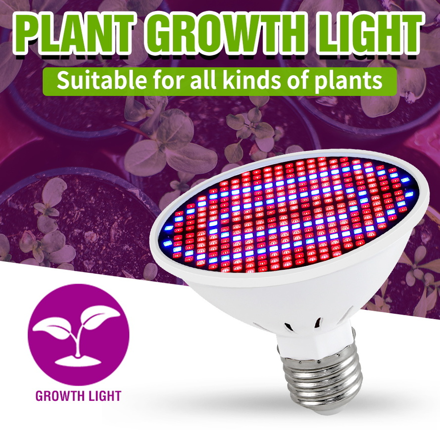 Luz LED de cultivo, luz de crecimiento hidropónico E27, bombilla Led de cultivo de espectro completo de 220V, lámpara UV para plantas, plántulas de flores,