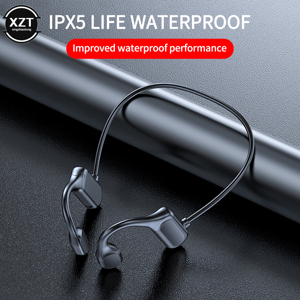 Waterproof BL09 Bluetooth 5.0 Wireless Headset Sports Stereo headphone Bone Conduction Audio Equipment Outdoor with Microphone