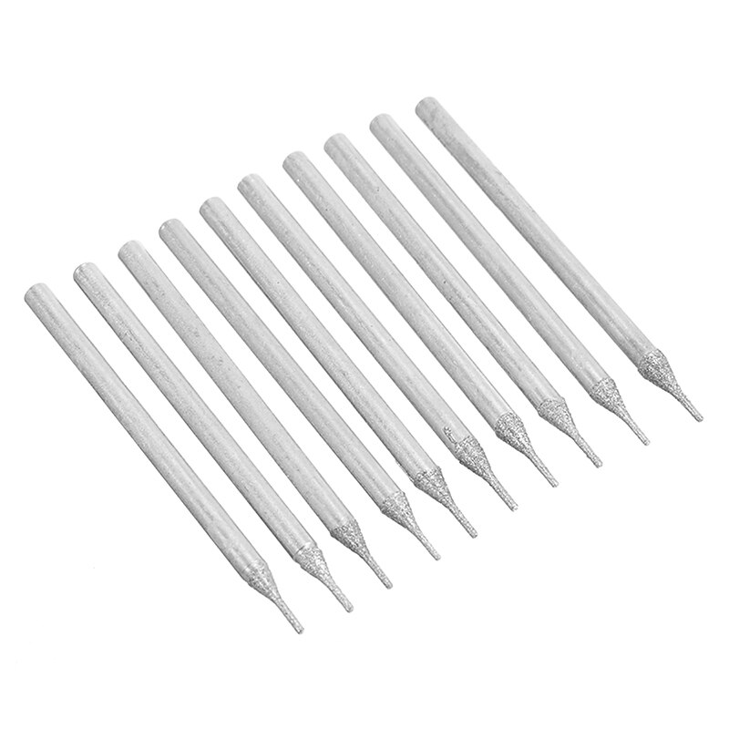 10 stuks Diamond Coated Boren Glazen Tegel Sieraden Boor Duurzaam Voor Glazen Tegel Werken Tool 0.4mm/ 0.7mm/1mm/1.6mm/3mm