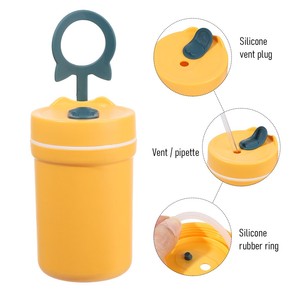 Lunch Box Children Student Food Container Wheat Straw Material Leak Proof Microwave Dinnerware Portable Bento Box With Compartme