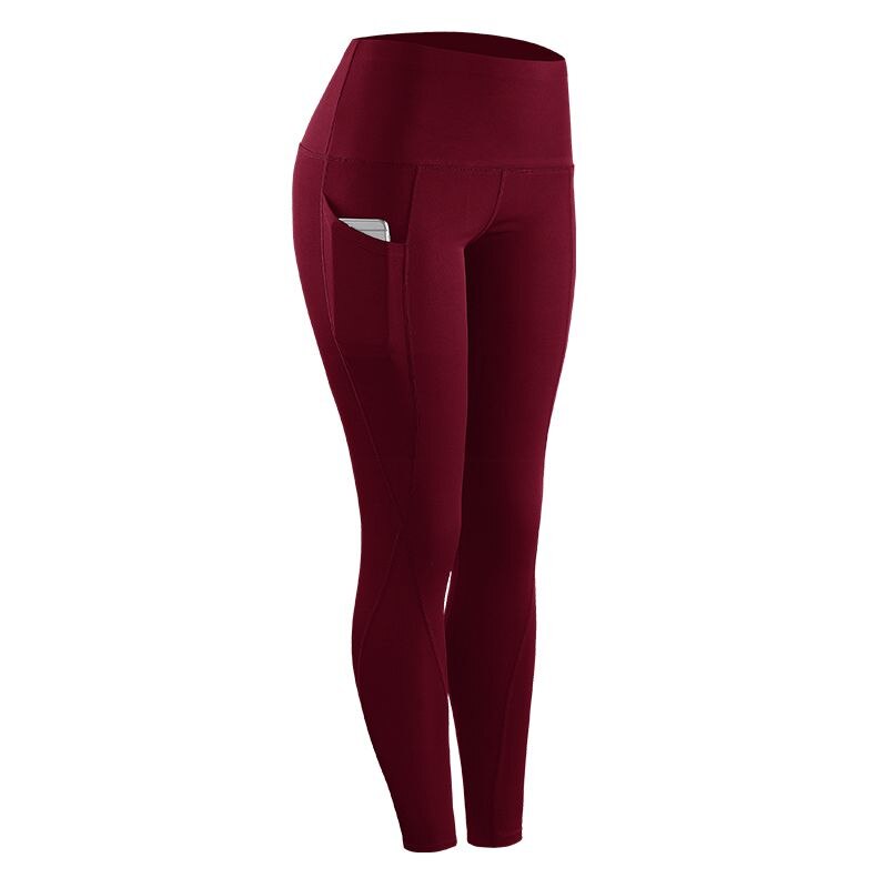 Men Compression Tight Long Pants Trousers Trousers Slim Fit Mallas Fitness Base Layer Leggings Pants: Burgundy / L