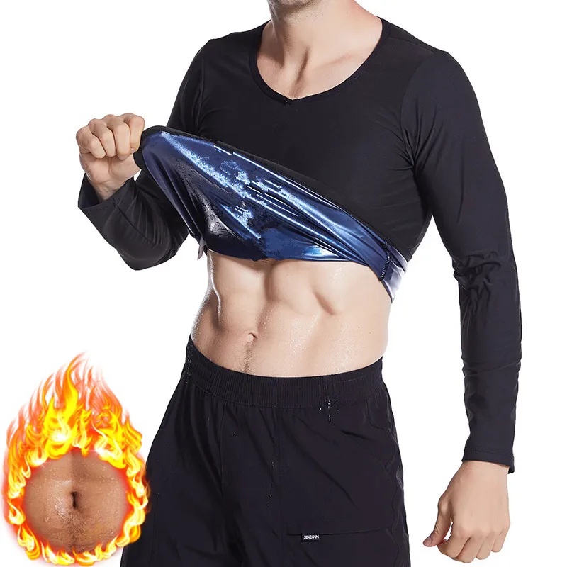 Männer Fitness Schwitzen Anzug Karosserie Gestalter Große Größe Weste Sport Bauch Inerator Kurzarm Kompression Kleidung: XXXL / Schwarz