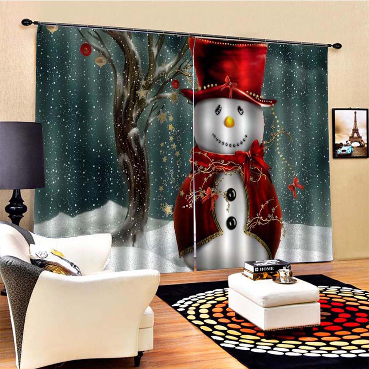 Cortina navideña de 85x200cm para ventana y sala de estar, cortinas de puerta de Papá Noel, cortina, decoración colgante para el hogar: Type 2