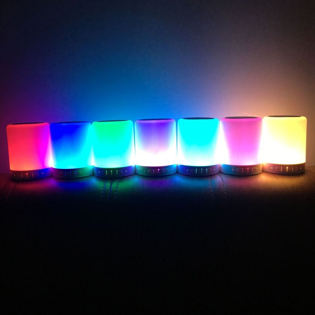 Colorful Night Light Wireless Speaker Portable Wireless Speaker LED Bedside Light Smart Touch Stereo Speaker