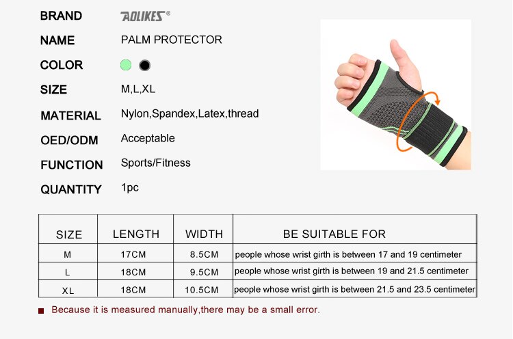 Aolikes support 1 stuks sportbeschermende uitrusting gewichtheffen bandage polsband ondersteuning + boks hand wraps hand bandage ondersteuning