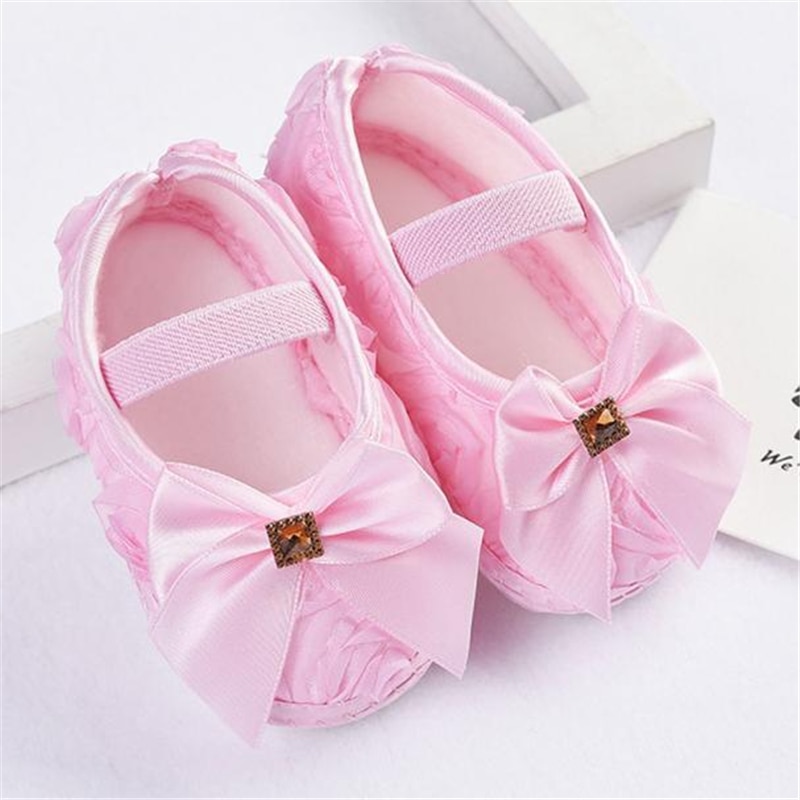 Baby Toddler Shoes Infant Flower Soft Sole Kid Girls Boy Baby Rose Bowknot Elastic Band Crib Shoes Prewalker 0-18 Months