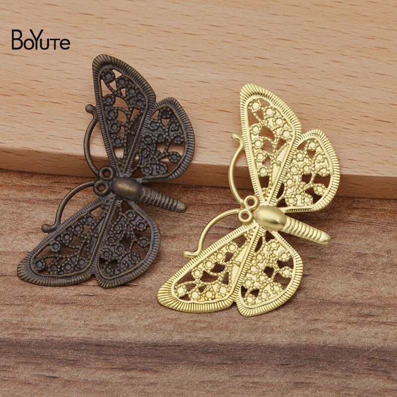 Boyute (50 Stuks/partij) 38*23 Mm Dragonfly Filigraan Bevindingen Metalen Messing Diy Handgemaakte Haar Sieraden Accessoires